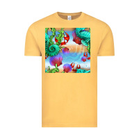 Vintage Mustard seahorse and beach Vintage Tee - BundleAndBundleShop