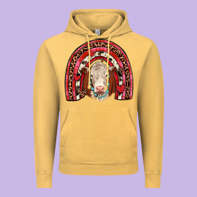 Valentines Hereford Rainbow Vintage Hoodie Designed By Jahusdesignshop