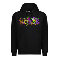 Black Mardi Gras Day Nurse Premium Hoodie - NancyCooperArtShop