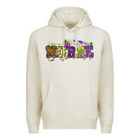 Oatmeal Heather Mardi Gras Day Nurse Premium Hoodie - NancyCooperArtShop