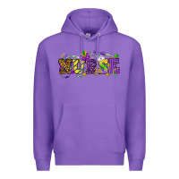 Purple Mardi Gras Day Nurse Premium Hoodie - NancyCooperArtShop