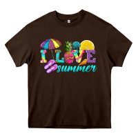 Chocolate Brown i love summer Heavy Core Tee - texasbilliewilder