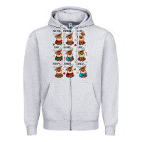 Heather Grey christmas reindeers Zipper Hoodie - MaliasSmallBusiness