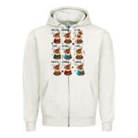 Oatmeal Heather christmas reindeers Zipper Hoodie - MaliasSmallBusiness
