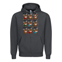 Smoke christmas reindeers Zipper Hoodie - MaliasSmallBusiness