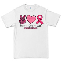 White breast cancer peace love cure Premium Tee - RanaPortraitStore