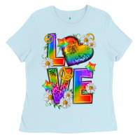 Baby Blue pride love Ladies Tee - texasbilliewilder