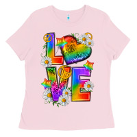 Bubblegum Pink pride love Ladies Tee - texasbilliewilder
