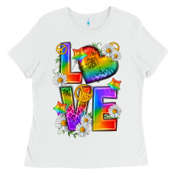 White pride love Ladies Tee - texasbilliewilder