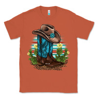 Copper western boots and hat cactus leopard serape pattern Classic Tee - BarkalooDesign