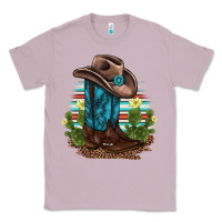 Lilac western boots and hat cactus leopard serape pattern Classic Tee - BarkalooDesign