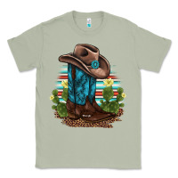 Matcha western boots and hat cactus leopard serape pattern Classic Tee - BarkalooDesign