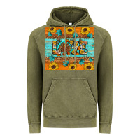 Vintage Olive Sunflower Leopard Thanksgiving Love Vintage Hoodie - Artiststas