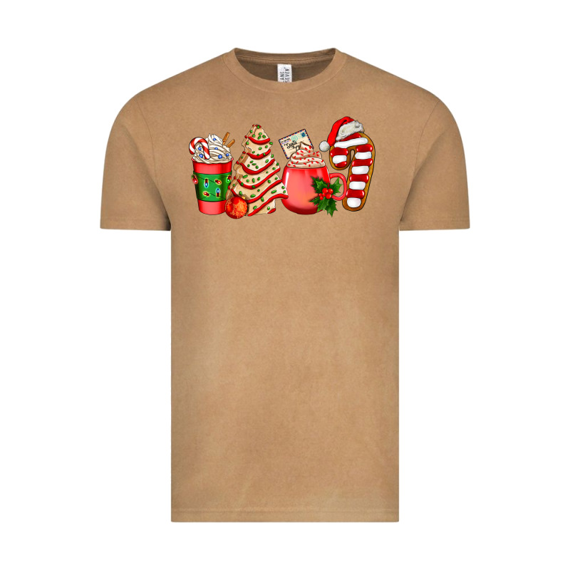Christmas Tree Cake And Coffee Cups Ado Vintage Tee by AdoDesignShop | Teevron