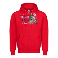 Red freezing to death skeleton Zipper Hoodie - MaliasSmallBusiness