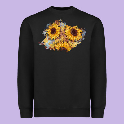 Sunflower Glitter Leather Patch Heavyweight Sweatshirt Designed By Adodesignshop