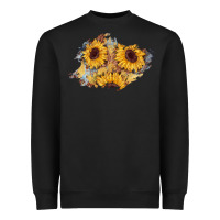 Black sunflower glitter leather patch Heavyweight Sweatshirt - AdoDesignShop