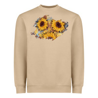 Mushroom sunflower glitter leather patch Heavyweight Sweatshirt - AdoDesignShop