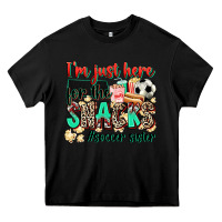 Black i'm just here for the snacks #soccer sister Heavy Core Tee - Zillion Design Studio