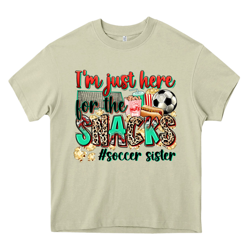 I'm Just Here For The Snacks #soccer Sister Heavy Core Tee by Zillion Design Studio | Teevron