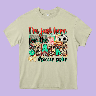 I'm Just Here For The Snacks #soccer Sister Heavy Core Tee Designed By Zillion Design Studio