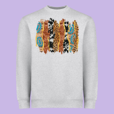 Western Brushstrokes Heavyweight Sweatshirt Designed By Adodesignshop