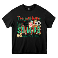Black i'm just here for the snacks #soccer  brother Heavy Core Tee - Zillion Design Studio