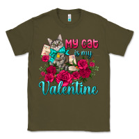 Army Green my cat is my valentine Classic Tee - AdoDesignShop