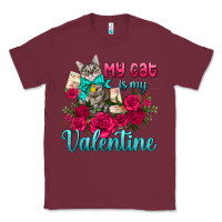 Burgundy my cat is my valentine Classic Tee - AdoDesignShop