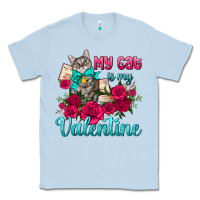 Dusty Blue my cat is my valentine Classic Tee - AdoDesignShop