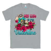 Heather Grey my cat is my valentine Classic Tee - AdoDesignShop