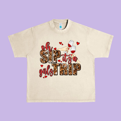 Oh Sip Its A Girls Trip Urban Heavy Tee Designed By Adodesignshop