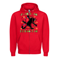 Red it's fine i'm fine everything is fine Zipper Hoodie - MaliasSmallBusiness