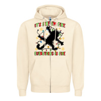 Sandshell it's fine i'm fine everything is fine Zipper Hoodie - MaliasSmallBusiness