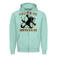 Seafoam it's fine i'm fine everything is fine Zipper Hoodie - MaliasSmallBusiness