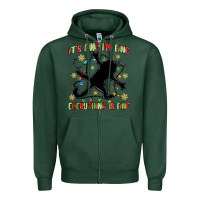 Sports Green it's fine i'm fine everything is fine Zipper Hoodie - MaliasSmallBusiness
