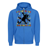 True Royal it's fine i'm fine everything is fine Zipper Hoodie - MaliasSmallBusiness