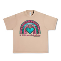 Burro valentine's day rainbow let all that you do be done in love 1 corinthi Urban Heavy Tee - AdoDesignShop