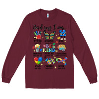 Burgundy god says  am autism Long Sleeve Tee - MaliasSmallBusiness