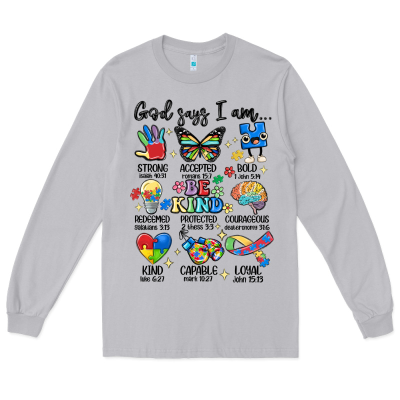 God Says  Am Autism Long Sleeve Tee by MaliasSmallBusiness | Teevron
