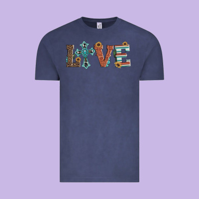 Western Love With Cross Vintage Tee Designed By Artiststas