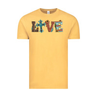 Vintage Mustard western love with cross Vintage Tee - Artiststas