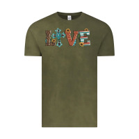 Vintage Olive western love with cross Vintage Tee - Artiststas