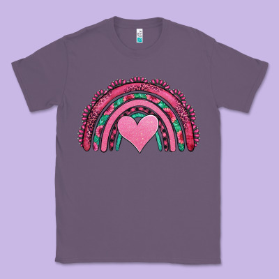 Valentines Day Pink Gemstones Rainbow Classic Tee Designed By Jasminsmagicworld