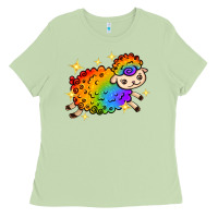 Rainbow Sheep With Star Ladies Tee | Teevron