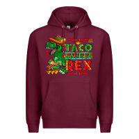 Burgundy Tacosaurus Rex Premium Hoodie - texasbilliewilder