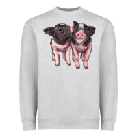 Heather Grey cute baby pigs Heavyweight Sweatshirt - Artiststas