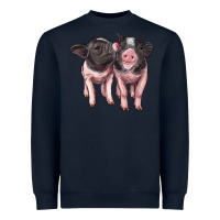 Navy cute baby pigs Heavyweight Sweatshirt - Artiststas