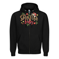 Black santa baby Zipper Hoodie - MaliasSmallBusiness