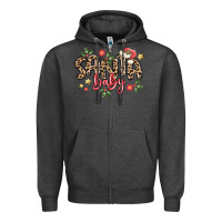 Charcoal Heather santa baby Zipper Hoodie - MaliasSmallBusiness